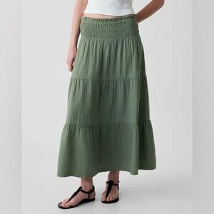 GAP Crinkle Gauze Tiered Maxi Skirt